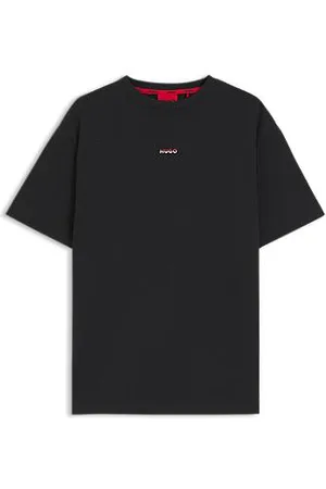 HUGO BOSS Relaxed-fit pyjama T-shirt in cotton with logo print