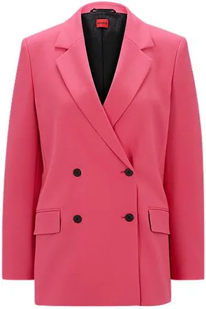 HUGO BOSS Relaxed-fit jacket with double-breasted closure