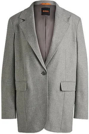 HUGO BOSS Single-button jacket in stretch flannel
