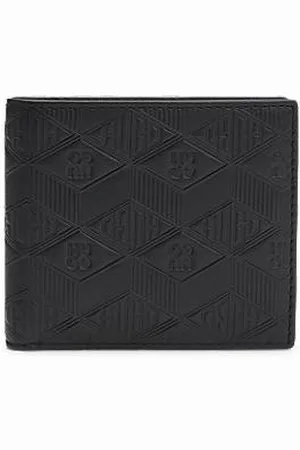 HUGO BOSS Leather folding wallet with geometric logos