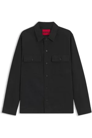 HUGO BOSS Oversized-fit shirt in cotton gabardine with chest pockets