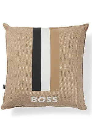 HUGO BOSS Printed cushion with logo and signature stripe