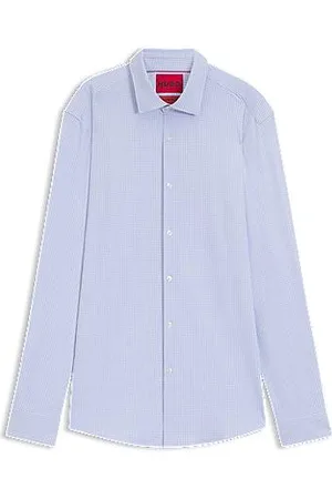 HUGO BOSS Slim-fit shirt in printed performance-stretch jersey