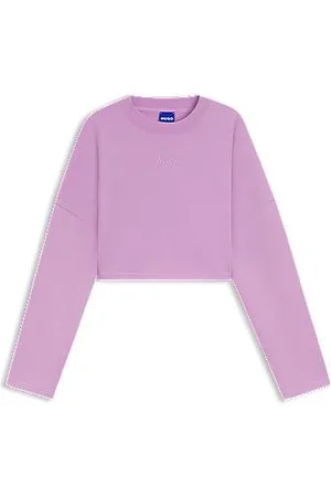 HUGO BOSS Cropped cotton sweatshirt with logo print