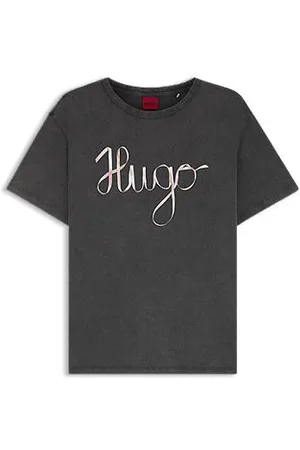 HUGO BOSS Cotton-jersey T-shirt with logo artwork