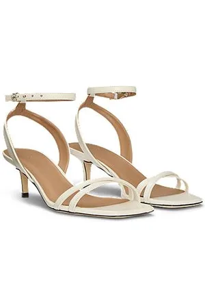 HUGO BOSS Leather sandals with Double B monogram