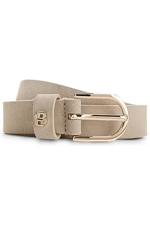 HUGO BOSS Suede belt with Double B monogram