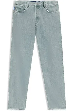 HUGO BOSS Baggy-fit jeans in bright-blue rigid denim