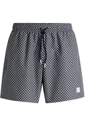 HUGO BOSS Printed swim shorts with logo badge