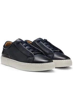 HUGO BOSS Gary leather trainers with hidden laces