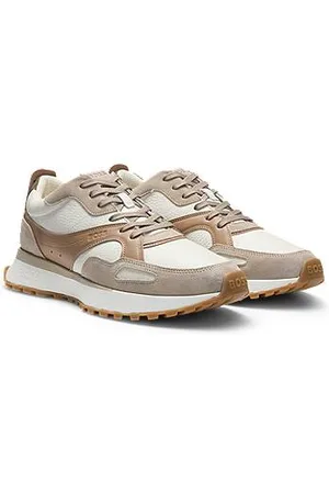 HUGO BOSS Trainers in tumbled leather with supportive outsole
