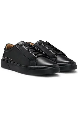 HUGO BOSS Gary leather trainers with hidden laces
