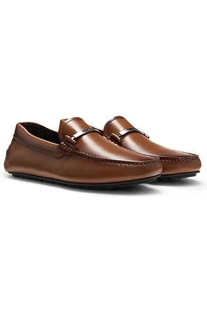 HUGO BOSS Leather loafers with branded hardware