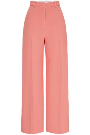HUGO BOSS High-waisted relaxed-fit trousers with wide leg