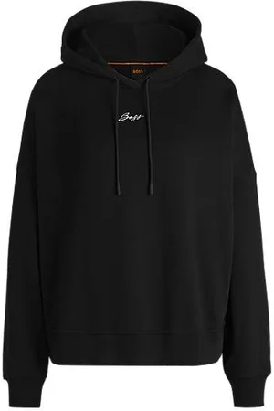 HUGO BOSS Oversized-fit hoodie in cotton terry with handwritten logo