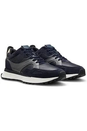 HUGO BOSS Trainers in tumbled leather with supportive outsole