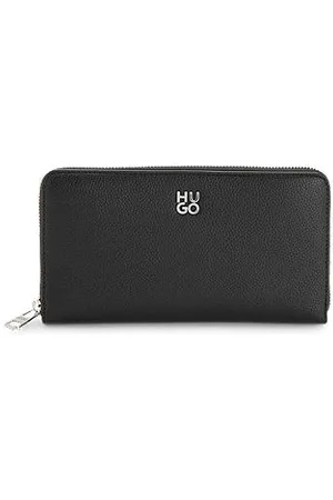HUGO BOSS Ziparound wallet in faux leather with stacked logo