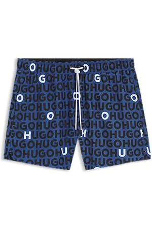 HUGO BOSS Logo-print swim shorts with drawcord