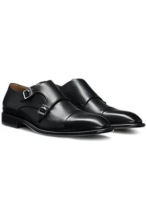 HUGO BOSS Leather monk shoes with double strap