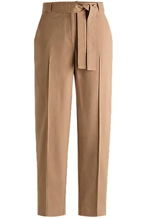 HUGO BOSS Regular-fit trousers in stretch-cotton twill