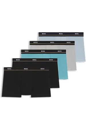 HUGO BOSS Five-pack of stretch-cotton trunks with logo waistbands