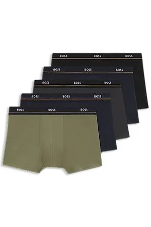 HUGO BOSS Five-pack of stretch-cotton trunks with logo waistbands