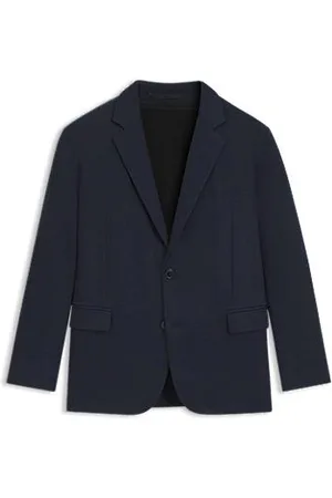 HUGO BOSS Slim-fit blazer in twill-print jersey