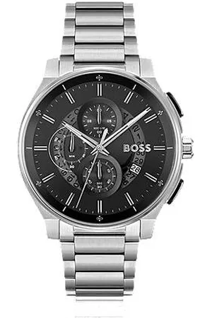 HUGO BOSS Stainless-steel chronograph watch with transparent dial