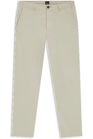 HUGO BOSS Regular-fit trousers in cotton-blend twill