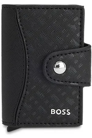 HUGO BOSS Logo-detail card holder with monogram pattern