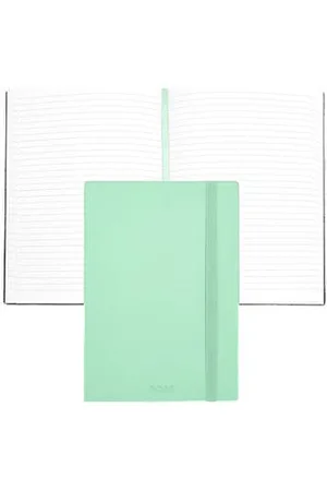 HUGO BOSS A5 notebook in pastel-green faux leather