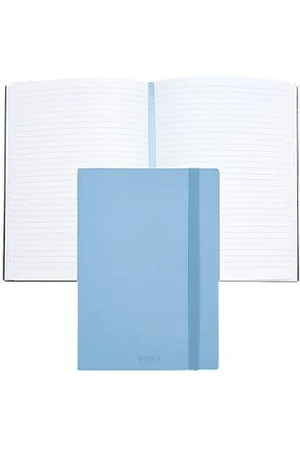 HUGO BOSS A5 notebook in pastel-blue faux leather
