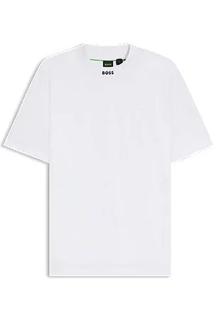 HUGO BOSS Relaxed-fit T-shirt in stretch cotton with logo collar