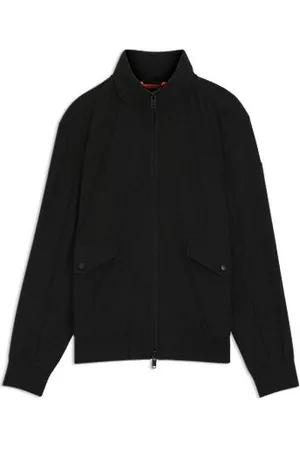 HUGO BOSS Water-repellent aviator-style bomber jacket with packable hood