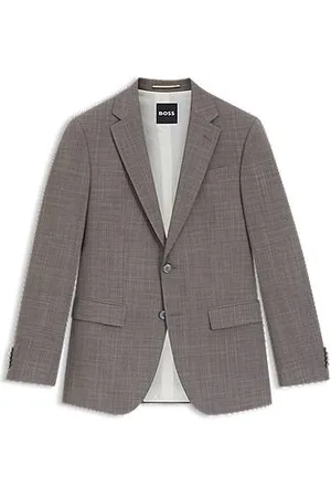HUGO BOSS Regular-fit suit jacket in checked stretch cloth