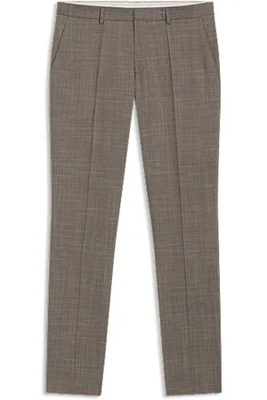 HUGO BOSS Regular-fit trousers in checked stretch cloth