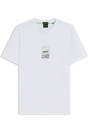 HUGO BOSS Relaxed-fit T-shirt in stretch cotton with photo print