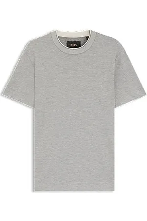 HUGO BOSS Micro-structured T-shirt in cotton and silk