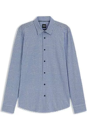 HUGO BOSS Slim-fit shirt in a printed cotton blend