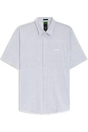 HUGO BOSS Regular-fit shirt in knitted cotton piqué