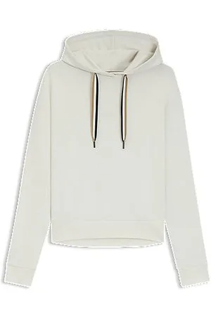 HUGO BOSS Logo-print hoodie with signature-stripe cords
