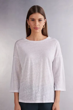 intimissimi Lněný Top s Lodičkovým Výstřihem Žena