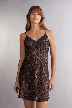intimissimi Kombiné z Viskózového Saténu Luxurious Leopard Žena