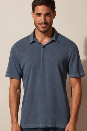 intimissimi Polo Tričko s Krátkým Rukávem z Žíhavé Bavlny Washed Collection Člověk