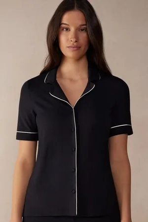 intimissimi Modalový Propínací Top s Krátkým Rukávem Žena