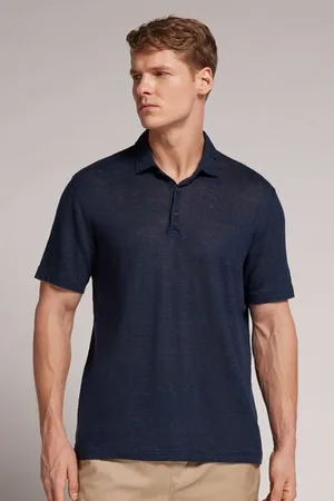 intimissimi Lněné Polo Tričko s Krátkým Rukávem Člověk