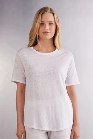 intimissimi Lněný Top s Krátkým Rukávem Žena