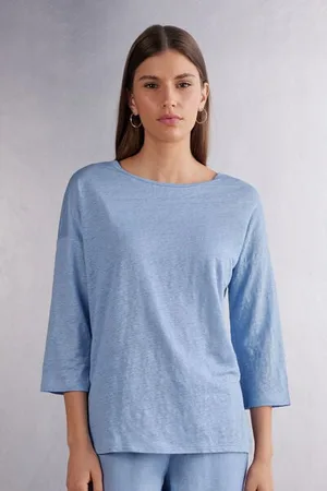 intimissimi Lněný Top s Lodičkovým Výstřihem Žena