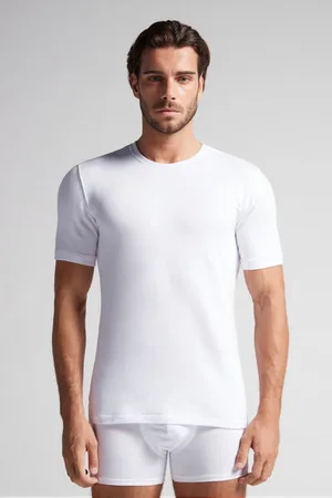 intimissimi Short-Sleeve Modal-Cashmere Top Člověk
