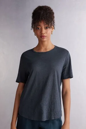intimissimi Lněný Top s Krátkým Rukávem Žena